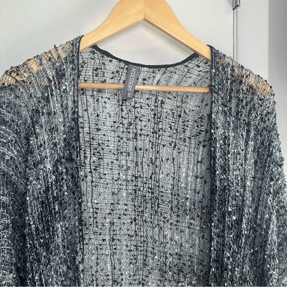 Accessory St New York Y2K Crochet Shawl. OS. Blue, Black, and Silver Metallic. - Picture 4 of 6